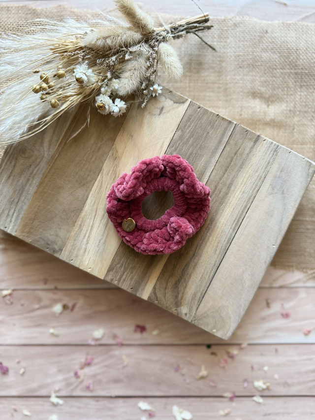 Chouchou tout doux rouge bordeaux clair 