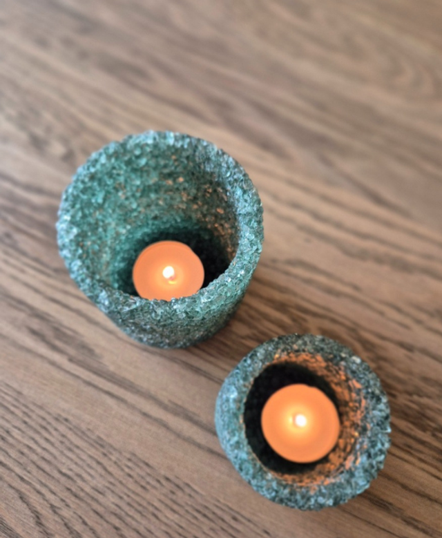 Waxinelicht houder groen M