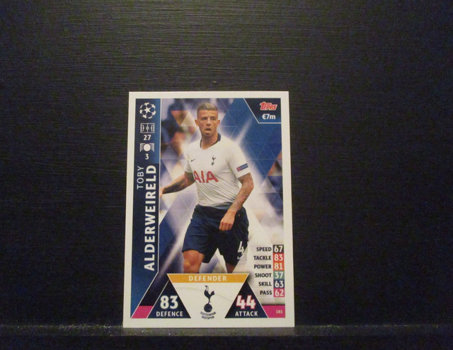 Toby Alderweireld - UEFA Champions League Match Attax 2018/19 Original Trading Card #185
