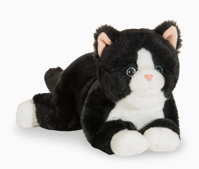 Chat à bascule noir 30 cm - peluche - jouet en peluche