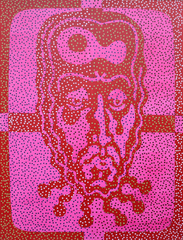 Jezus Bóg - Nowy Strukturalizm, 131x100 akryl płótno 2020