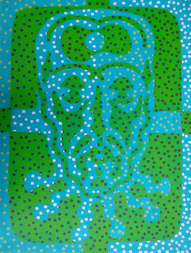 Bóg - Jezus, 66x50 akryl płótno 2020