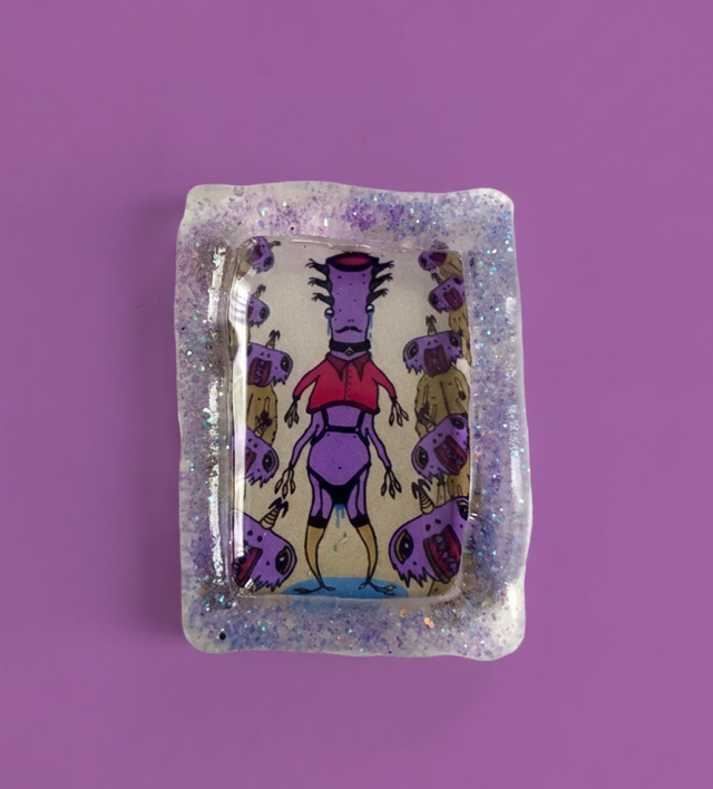 Queer handmade resin magnet 