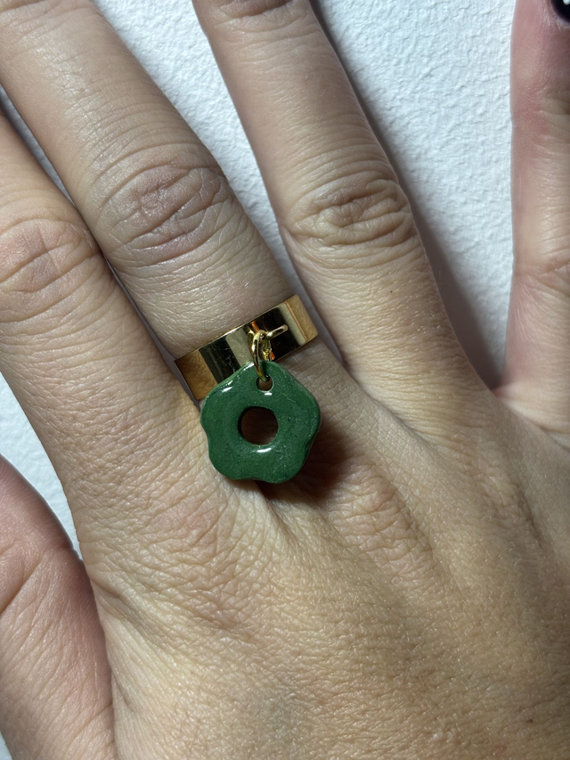 Doré 6mm Pampille Vert