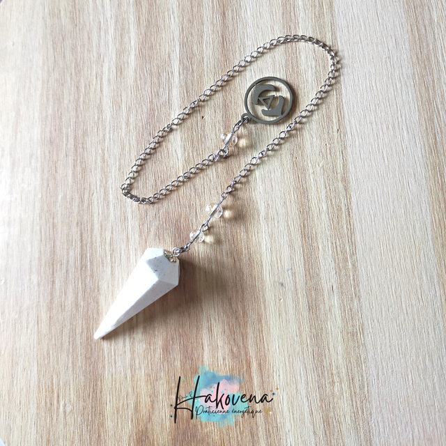 Pendule Sélénite - Chakra 3eme Œil - 0088PD