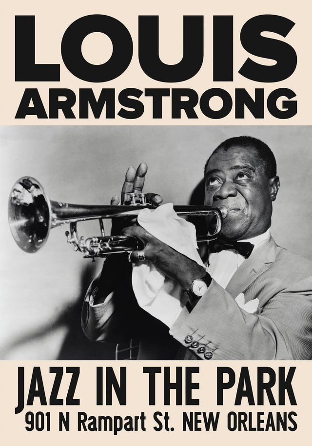 Louis Armstrong Jazz Poster