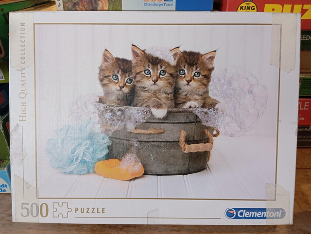 Puzzle Clementoni 500 pièces chatons baignoire 