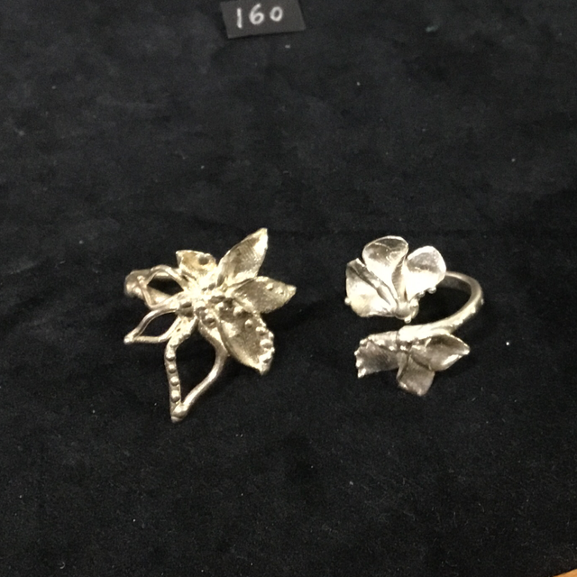 Silver Floral Rings Large