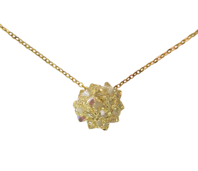 Collier Boule Cristal Jaune Clair - Jonquil