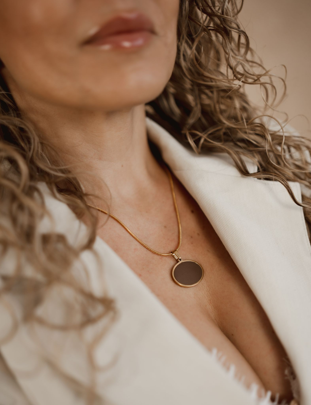 Necklace with Polymer Clay ~ Medal