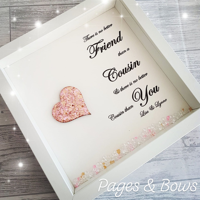 Cousin personalised heart frame 