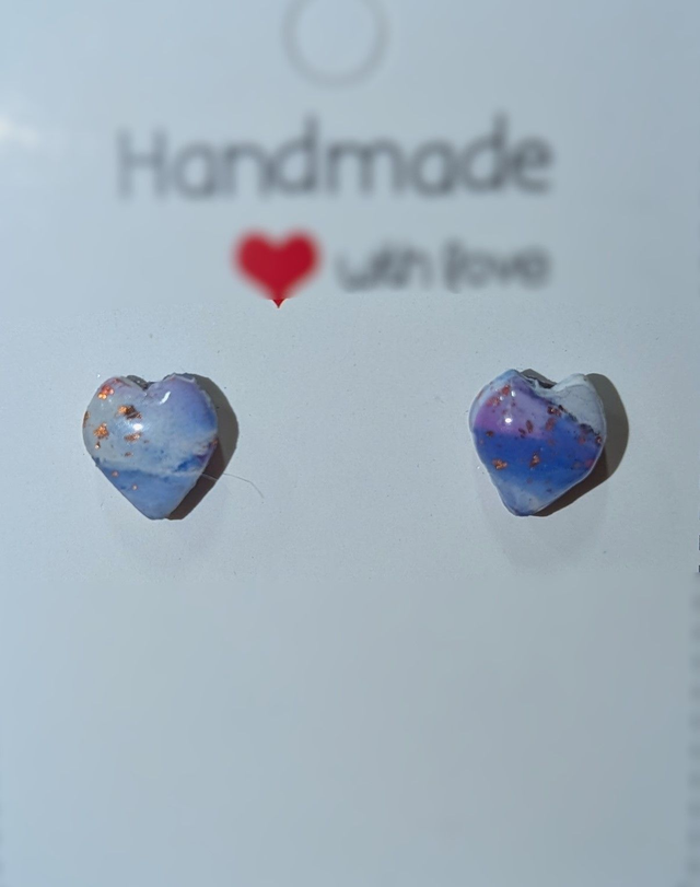 Boucles d'oreilles petit cœur Nébuleuse