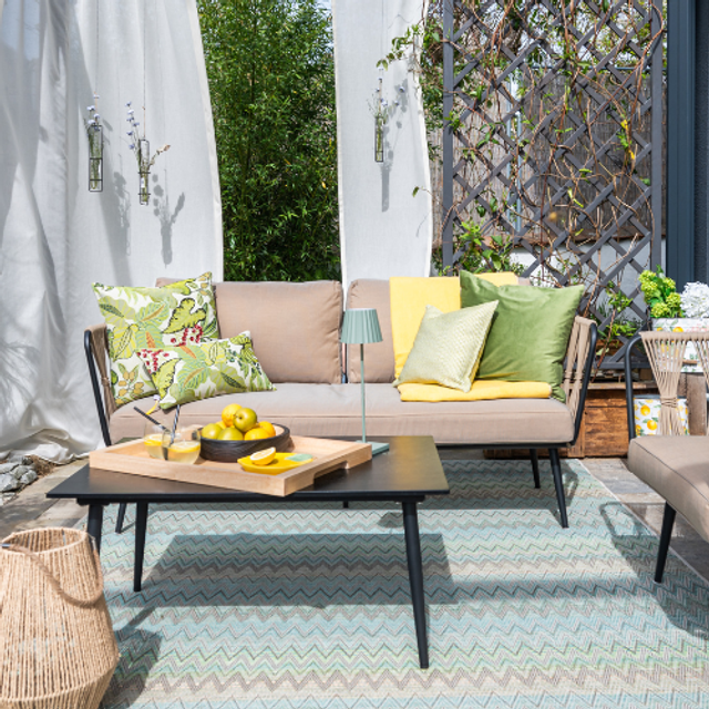 Pavone Sofa, Braun, Metall