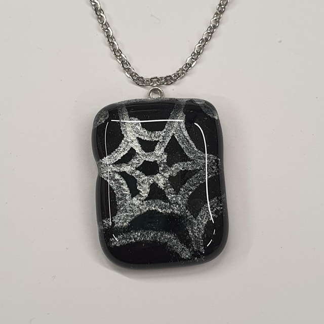 Black and silver Web pendant NEW 