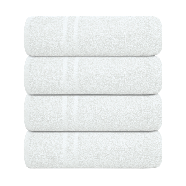 Luxury Soft Cotton Chevron Bath Sheet White Generously sized at 80cm x 140cm