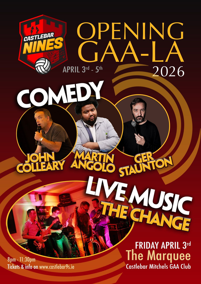 Castlebar Nines Comedy &amp; Music Night 3rd April