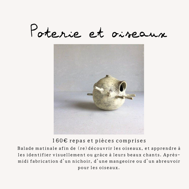 Stage Ornithologie et poterie