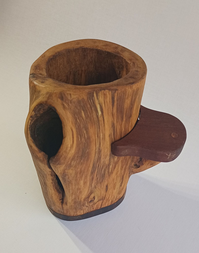 Pot pour ustensile de cuisine, plantes sèches ou autre - tronc creux de châtaigner - Grand H25cm x L20cm