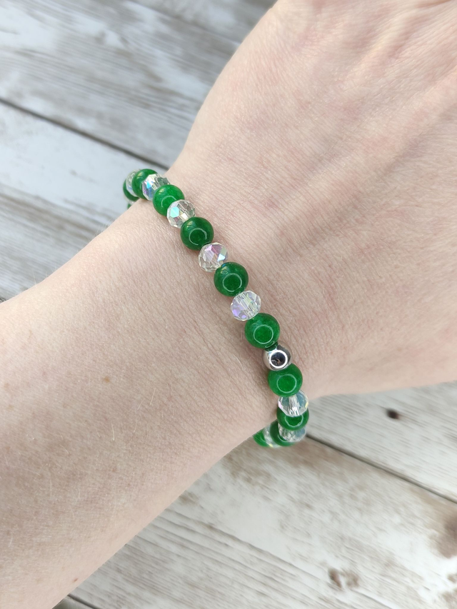 Bracelet &quot;Jade et cristal&quot;