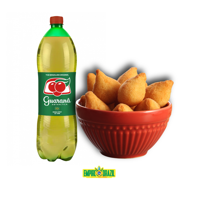 Combo Festa Brazil: 50 coxinhas Lucy Main + 1 Guarana Antarctica de 1.5l