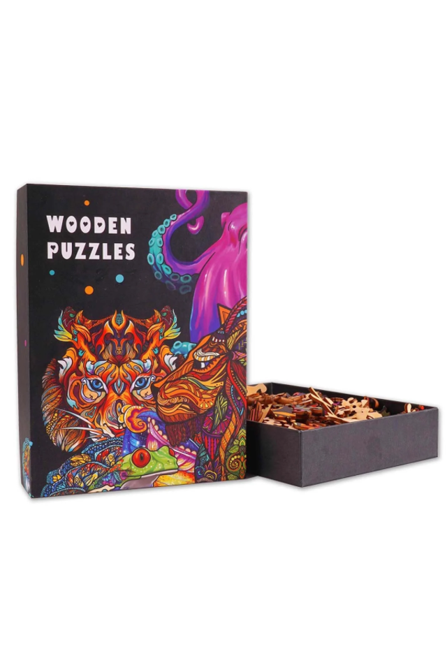 Wooden Puzzles bunte Tiere