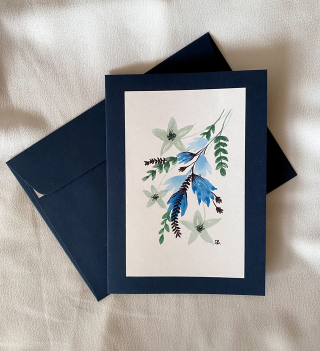 Doppelkarte - Flüsterndes blau