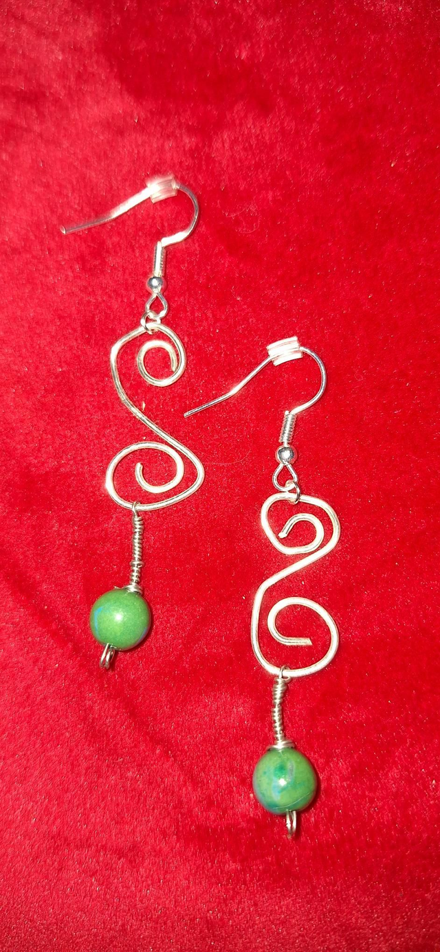 Angels symphony in silver with Chrysocolla, two earrings