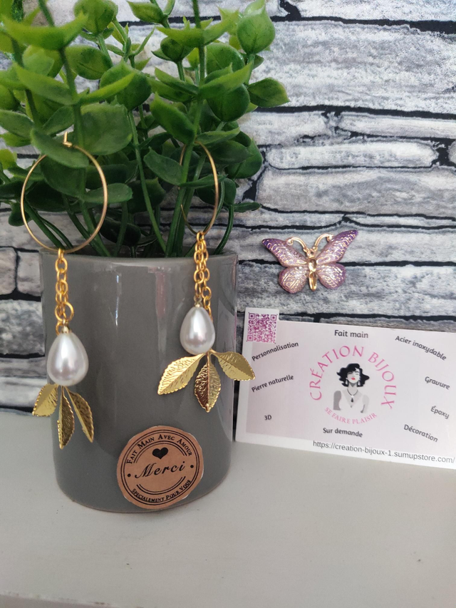 Boucle d'oreille pendante 