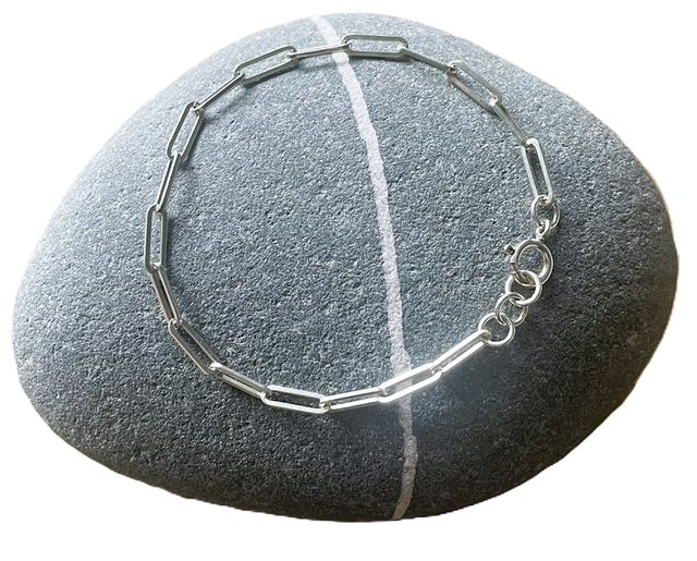 Simple paperclip bracelet - sterling silver