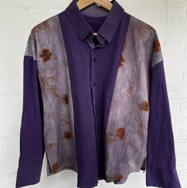 Chemise à pans violet campêche