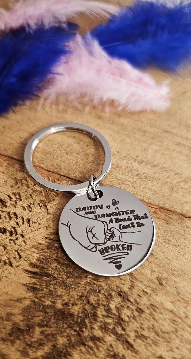 Daddy and Daughter Keyring