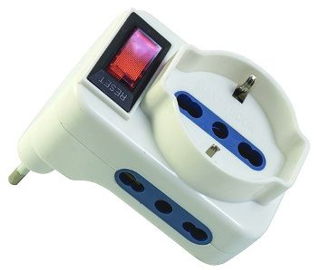 PRESA  TRIPLA CON  SPINA 10A - SALVASPAZIO 