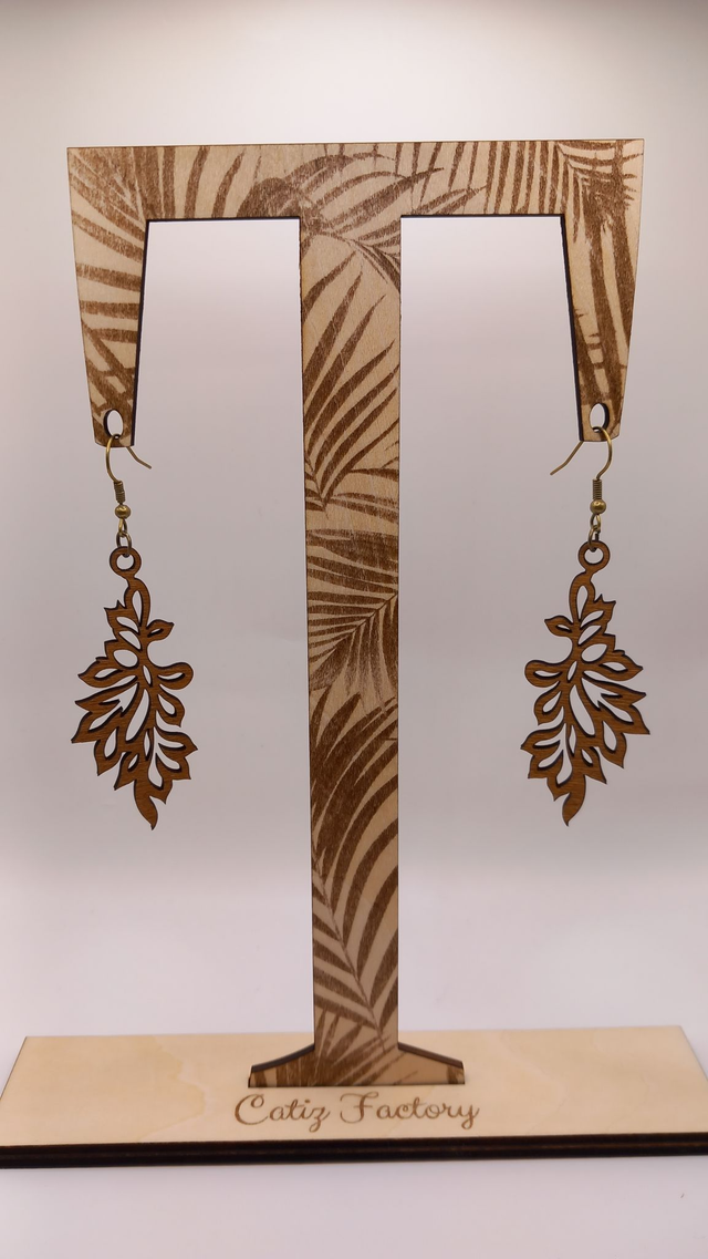 boucles d'oreilles en bois