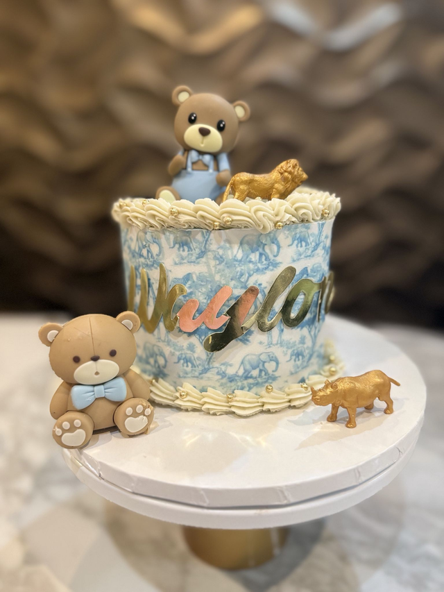 Blue Dior Safari print Birthday Cake