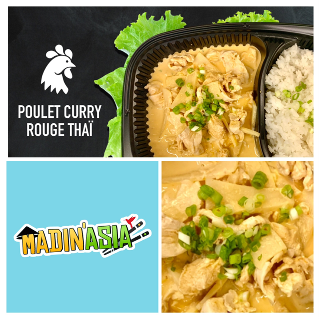 Poulet Curry Rouge Thaï, Pousses de Bambou & Lait de Coco