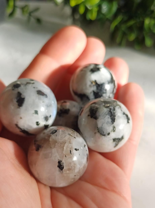 Rainbow Moonstone Spheres