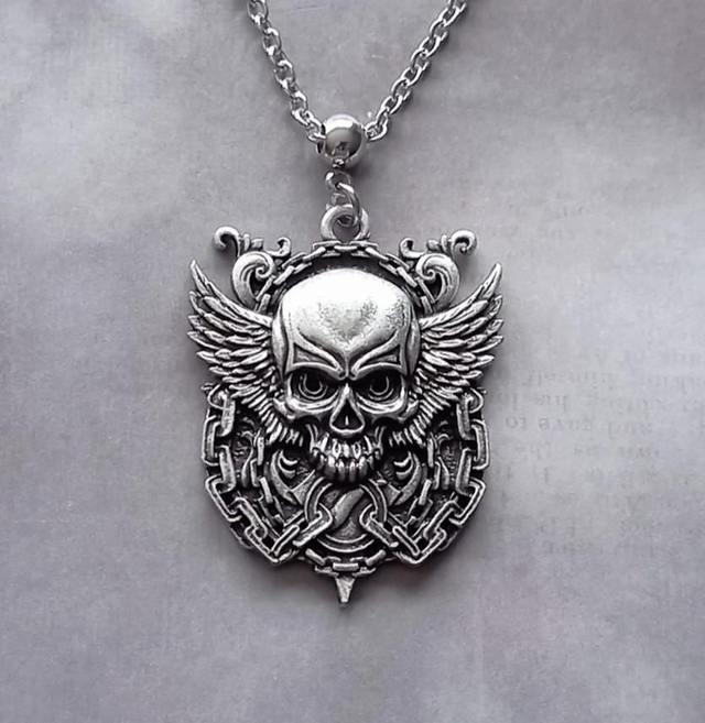 Winged Skull Necklace 