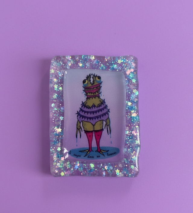 Queer handmade resin magnet 