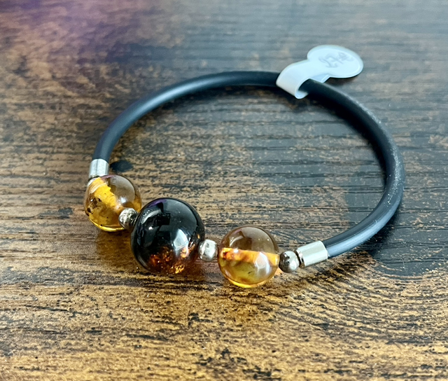 Bracelet Trois Boules Ambre 