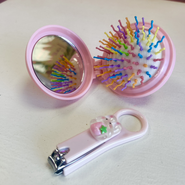 Set spazzola da borsa+tagliaunghie