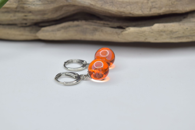 CRÉOLES MÉDUSE ORANGE MONTURE ARGENT (CMA01)