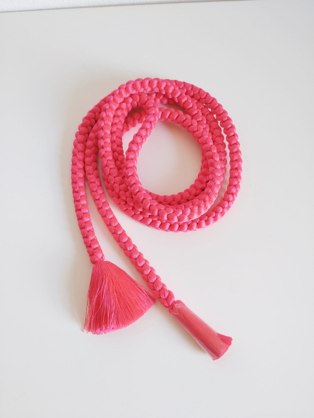Pink Color Unused Obijime, Japanese Silk Belt Tie Accessory, Vintage Kimono Obijime Belt Tie
