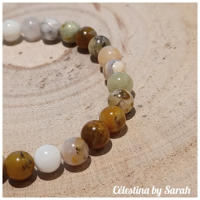 Bracelet Agate jaune 6mm Taille Dame