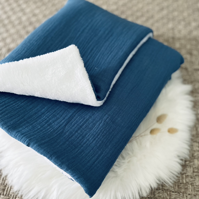 Couverture plaid doudou uni