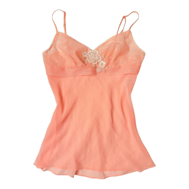 Japanese brand coquette peachy pink floral embroidered cups cami