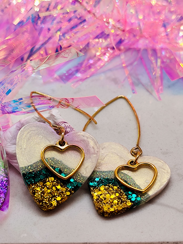 Boucles d&#039;oreilles Cupidon taille M - breloque cœur