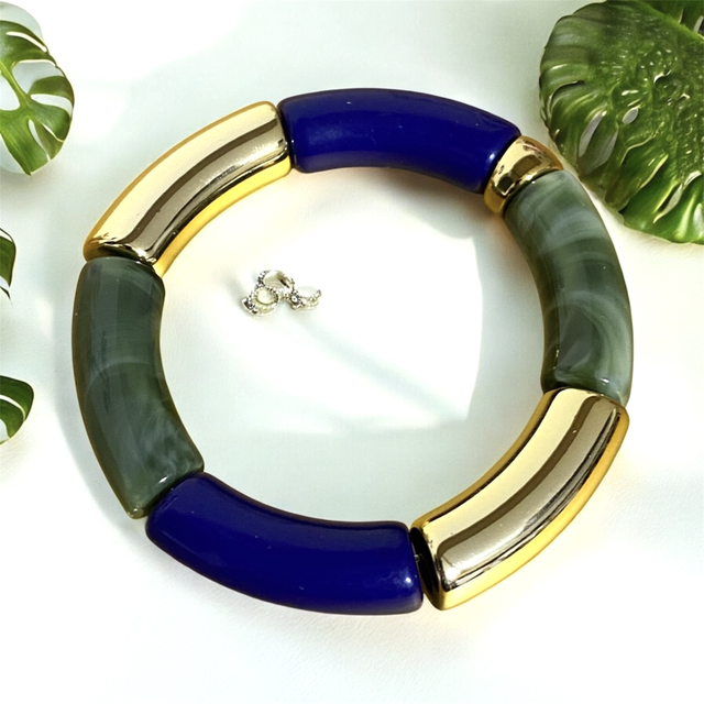 JASMIN Bleu, vert &amp; doré 