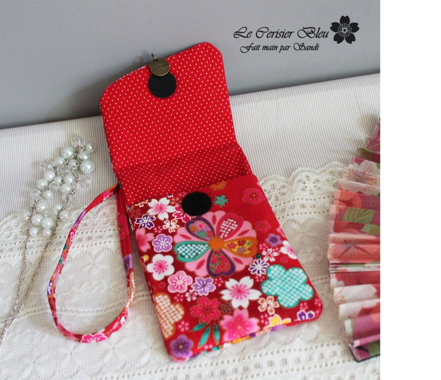 Etui pour smartphone "Miya" rouge
