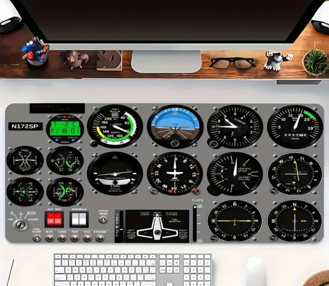 Large Cockpit Instrument Desk / Mouse Mat (30cm x 80cm)