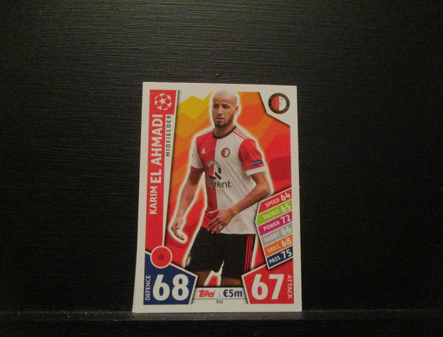 Karim El Ahmadi - UEFA Champions League Match Attax 2017/18 Original Trading Card #352